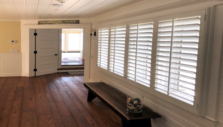 Faux wood plantation shutters in Tampa